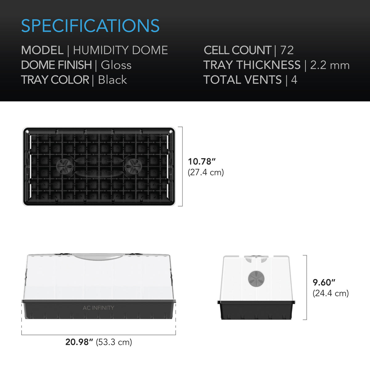 Large Humidity Dome Specifications