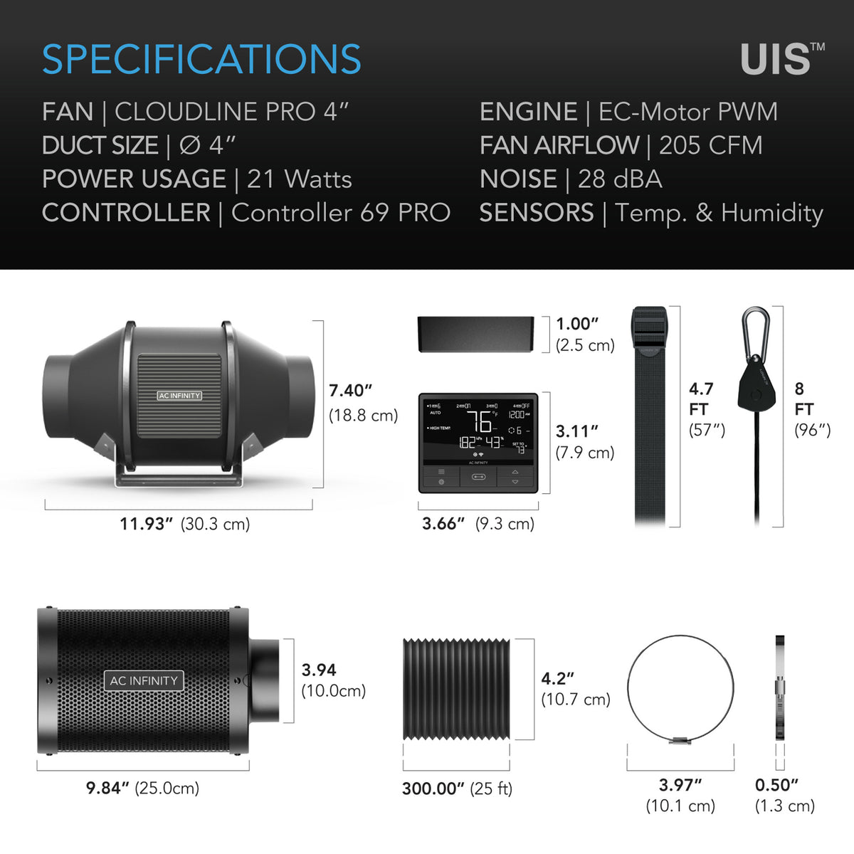 T4 Air Filtration Kit Specifications