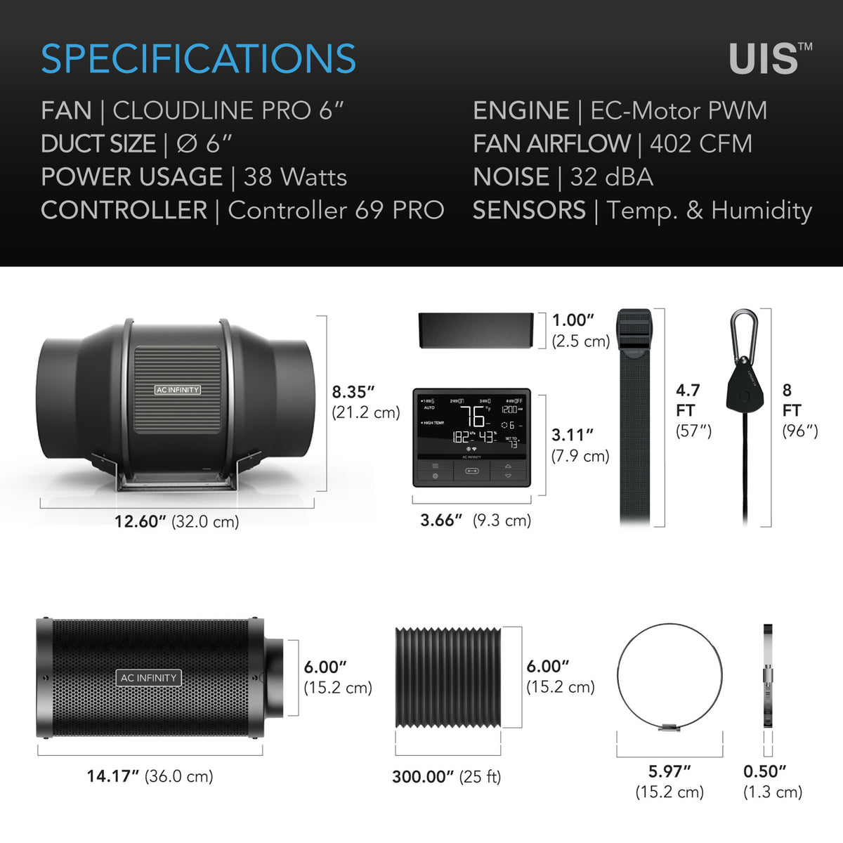 T6 Air Filtration Kit Specifications