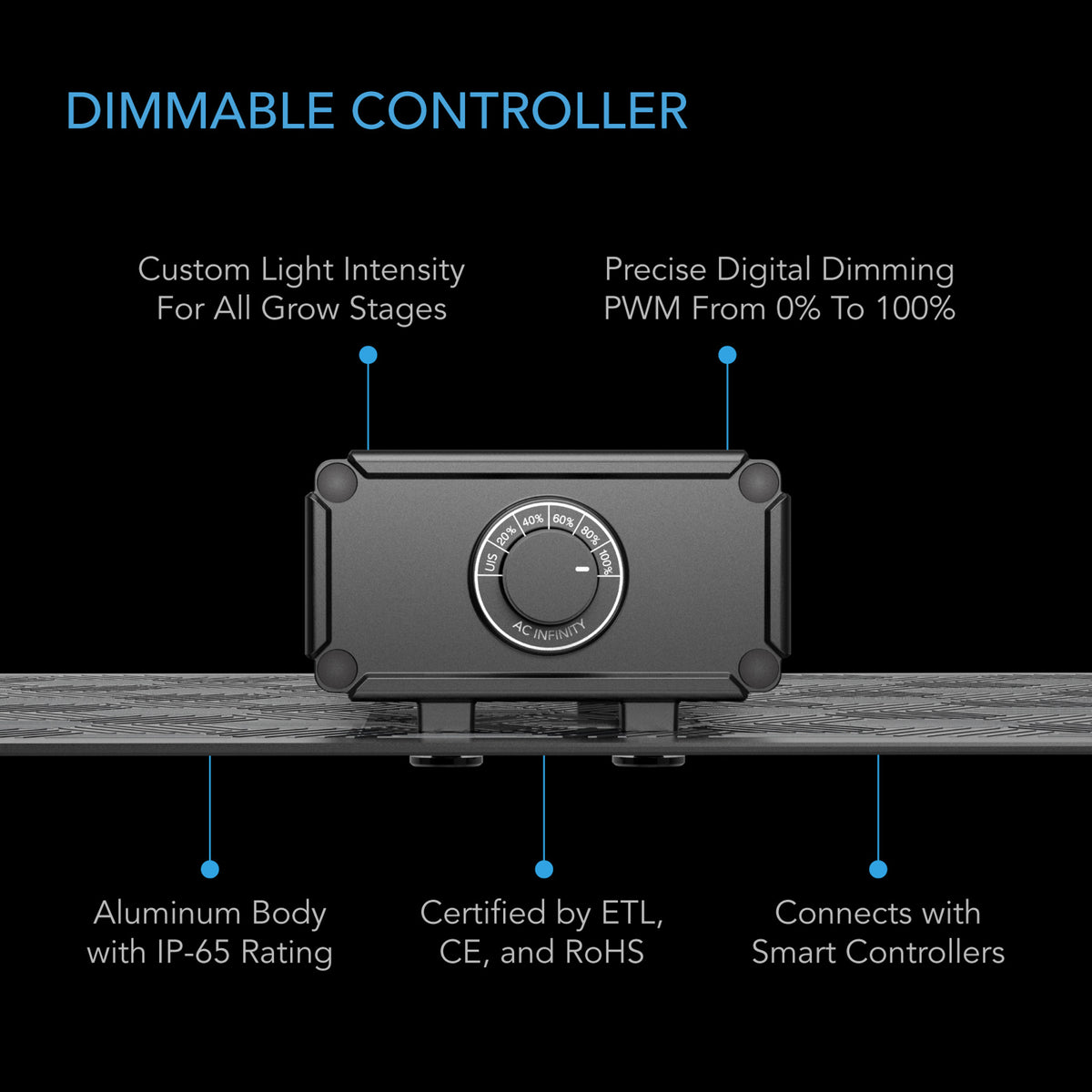 Dimmable Controller build in and can be attached